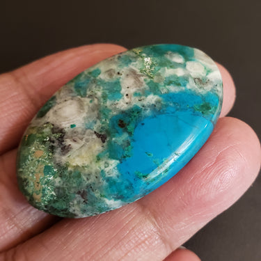 Natural Chrysocolla Cabochon. Size- approx. 45x28mm
